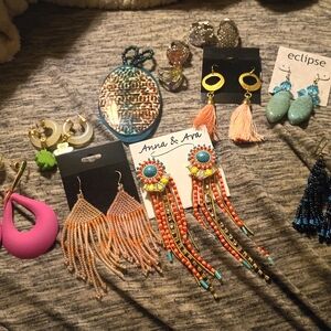 Anna & Ava Turquoise and Coral Beaded Earrings